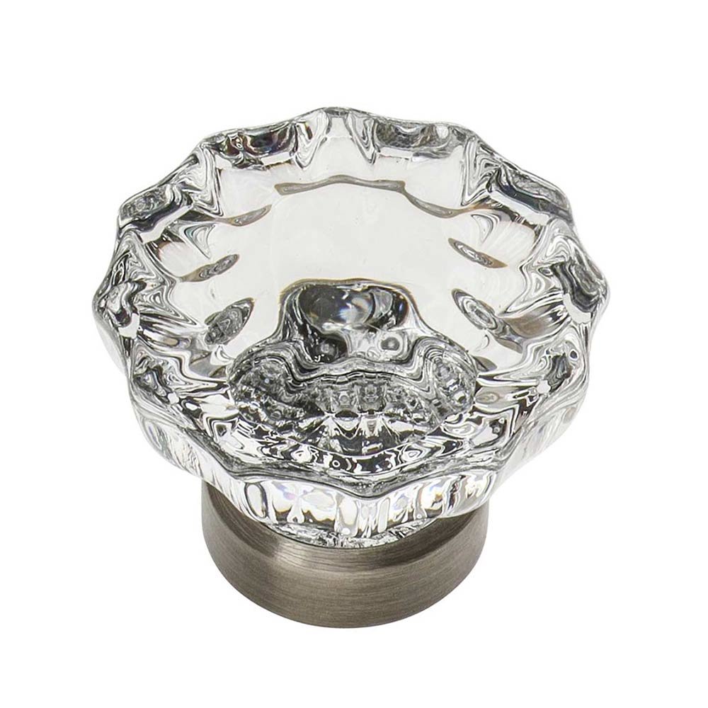 1 3/8" Crystal Cabinet Knob in Antique Pewter