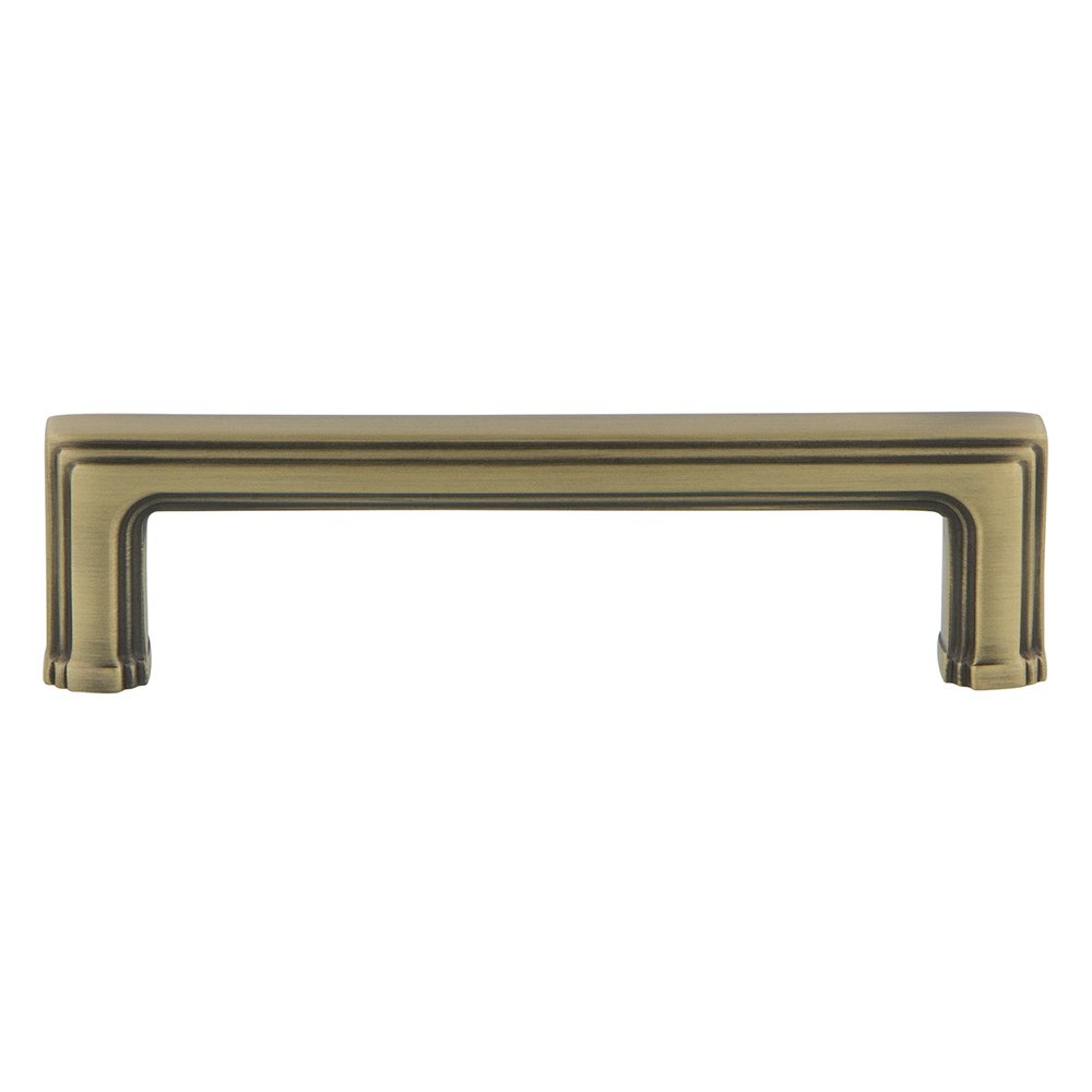 Carre 4" Centers Pull in Antique Brass