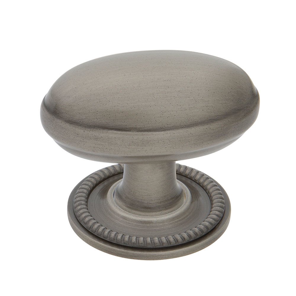 Homestead Brass 1 3/4" Cabinet Knob with Rope Rose in Antique Pewter