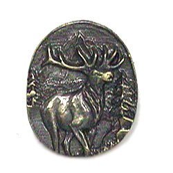 Elk In Round Knob in Nickel