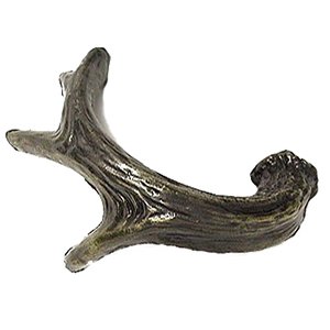 Antler Pull Facing Right in Antique Brass