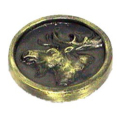 Moose In Round Knob in Antique Brass