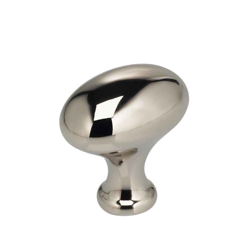1 3/16" Football Knob in Polished Polished Nickel Lacquered