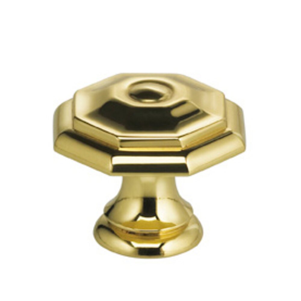 1 9/16" Octagonal Knob in Polished Brass Lacquered