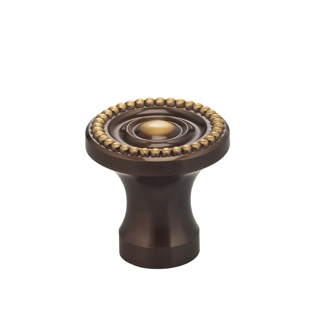 1" Beaded Knob in Shaded Bronze Lacquered
