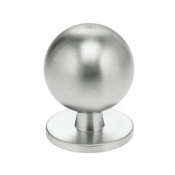 1 3/16" Round Knob with Back Plate in Satin Chrome