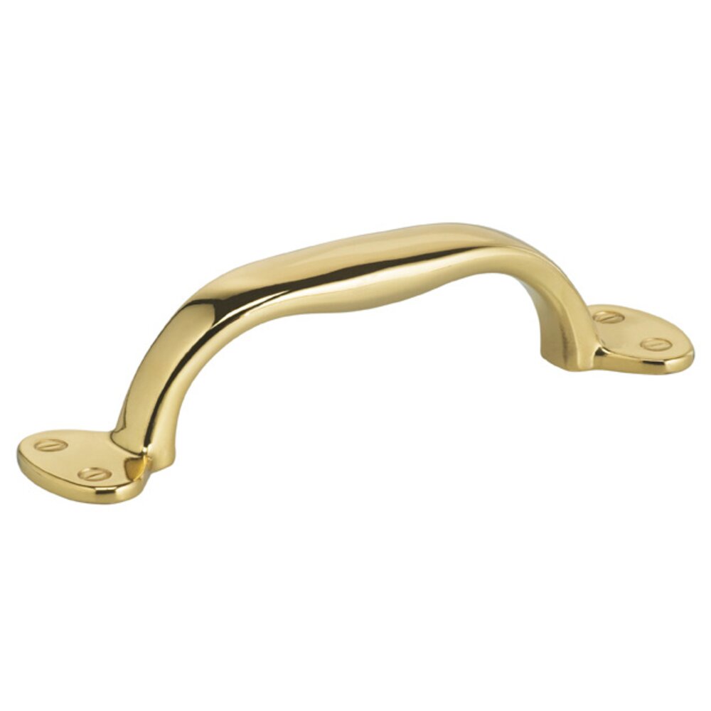 3 3/4" Suitcase Pull in Polished Brass Lacquered