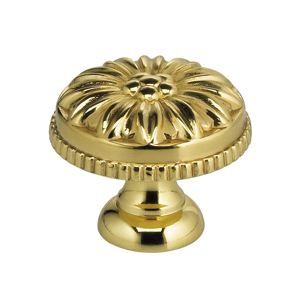 1 3/8" Flower Knob in Polished Brass Lacquered