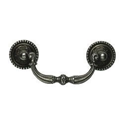 Traditional Bail Pull with Rosettes Vintage Iron
