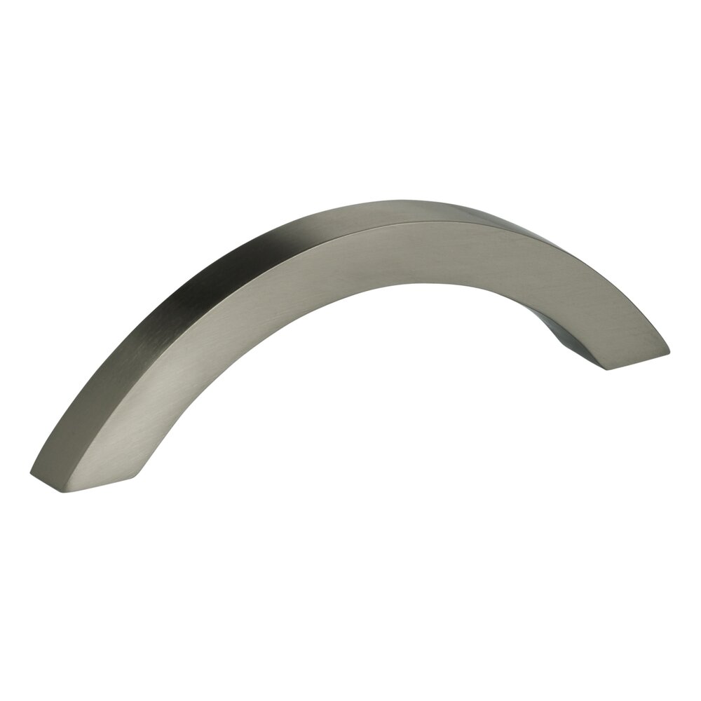 Solid Brass 3 3/8" Centers Bowed Handle in Satin Nickel Lacquered