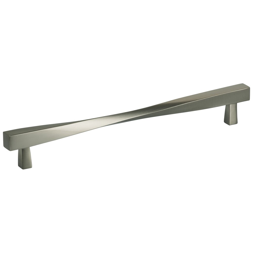 Solid Brass 8 5/8" Centers Twisted Handle in Satin Nickel Lacquered
