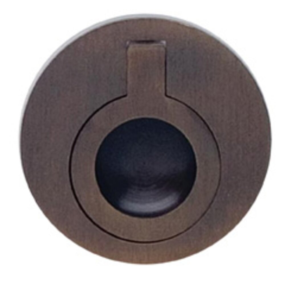 2" (51mm) Round Flush Ring Pull in Shaded Bronze Lacquered