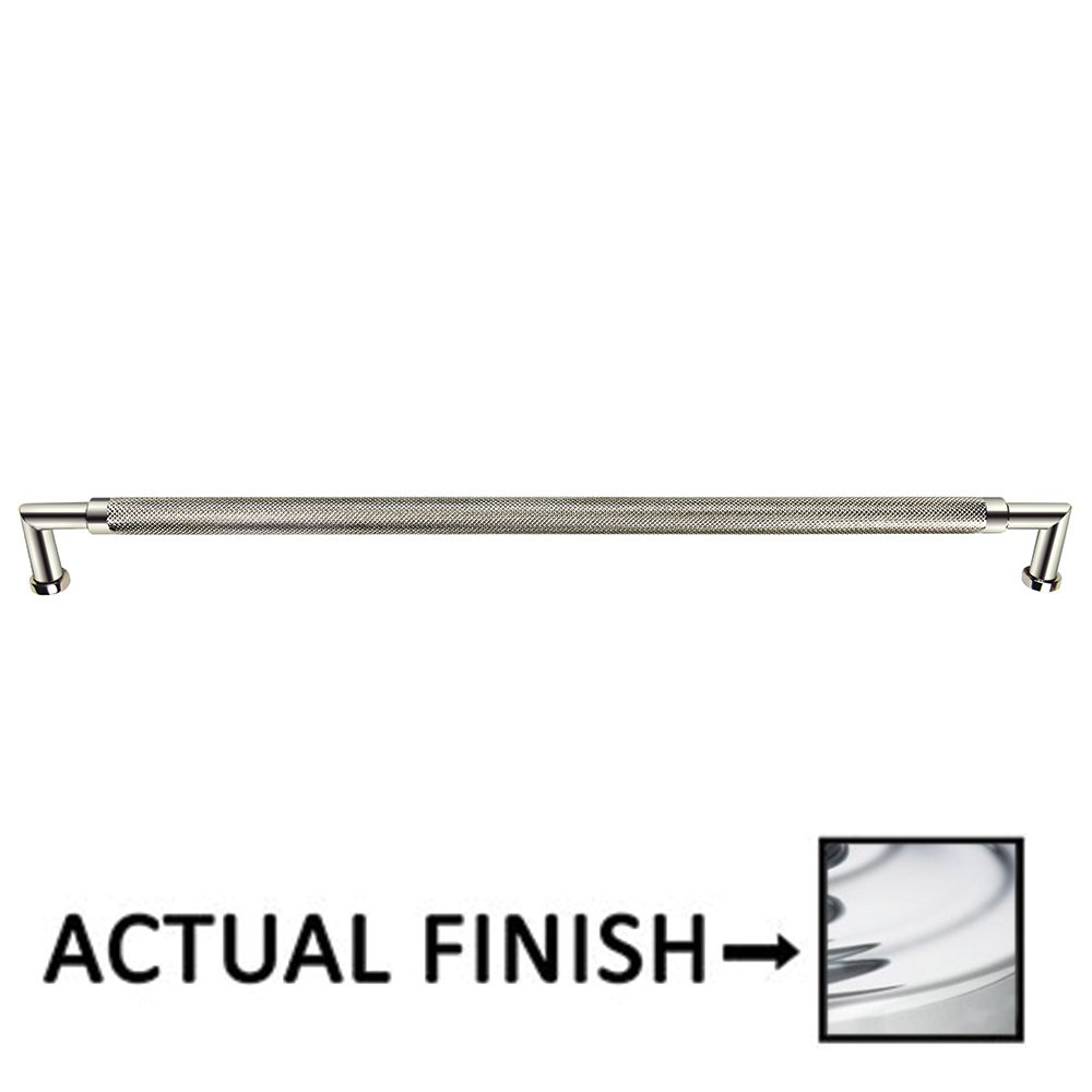 12" Centers Knurled Cabinet Pull In Polished Chrome