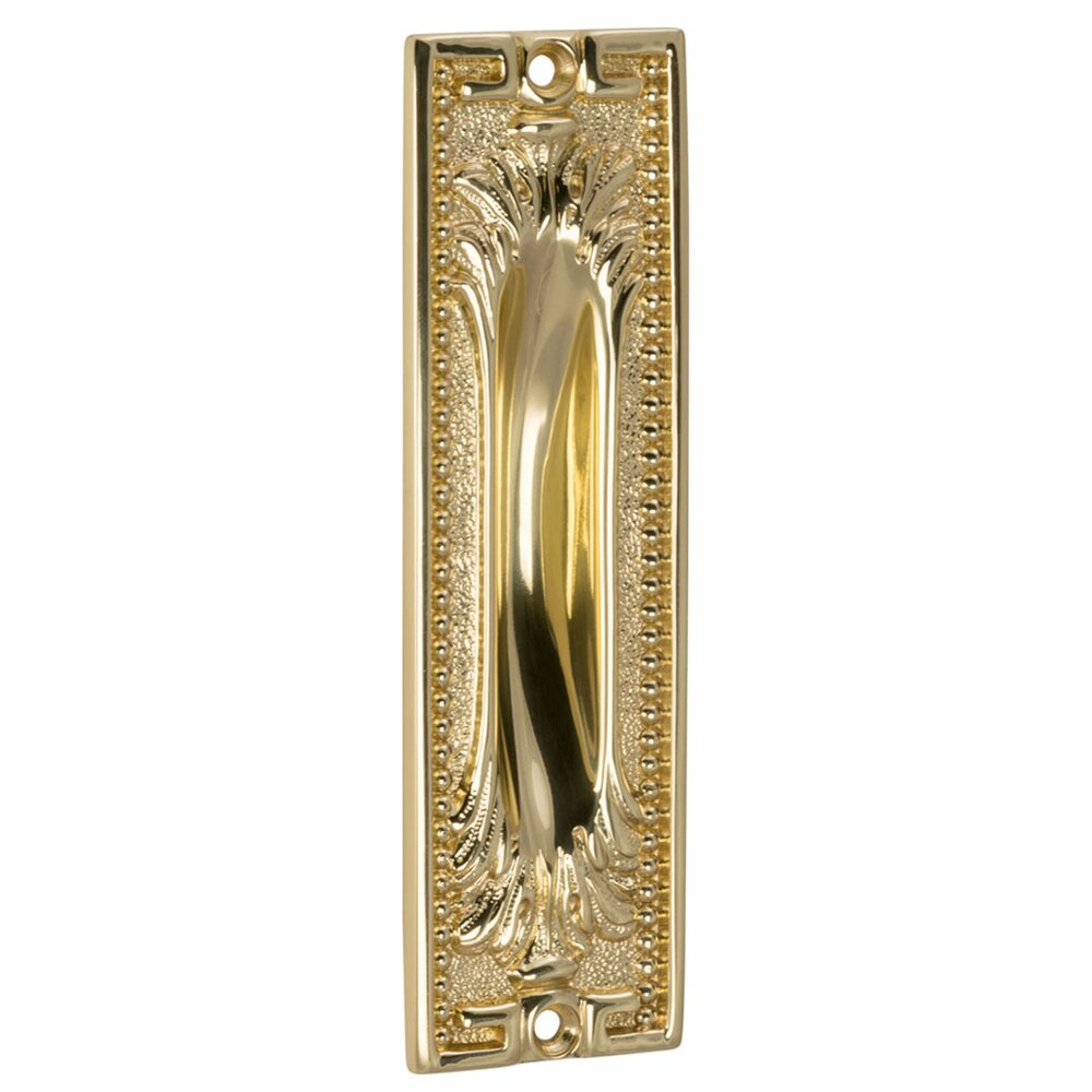 Ornate Flush Pull in Polished Brass Lacquered
