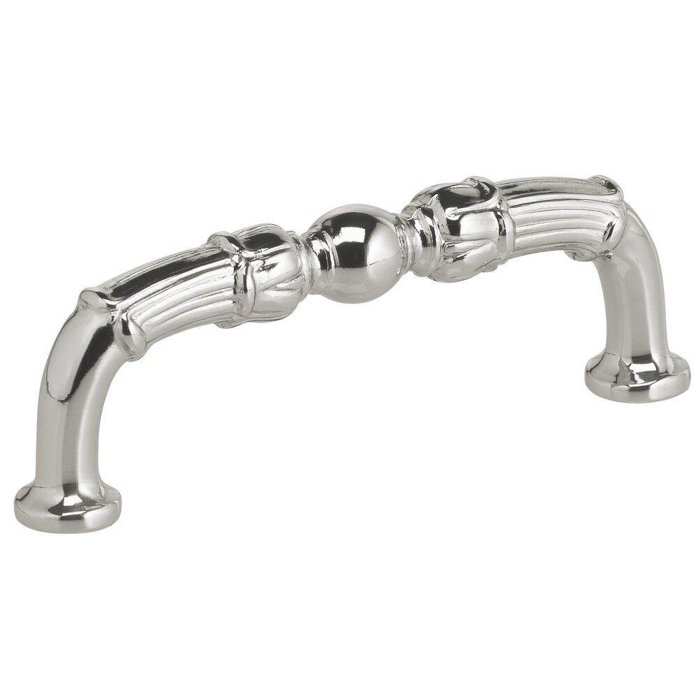 3" Center Bead Pull Polished Polished Nickel Lacquered