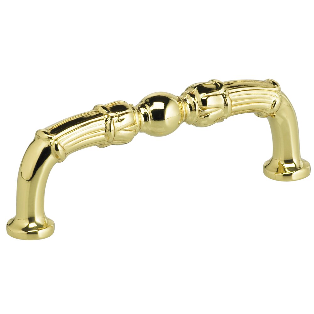 3 1/2" Center Bead Pull Polished Brass Lacquered