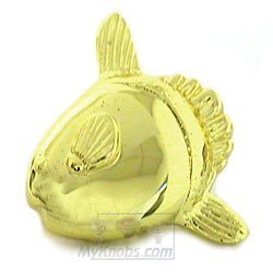Oceanic Tutu Fish Knob in Polished Brass