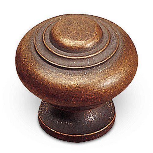 Solid Brass 1" Diameter Concentric Knob in Antique Copper