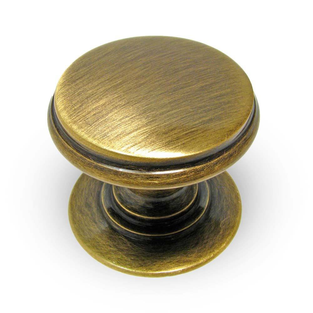 Solid Brass 1 1/4" Diameter Knob in Antique English