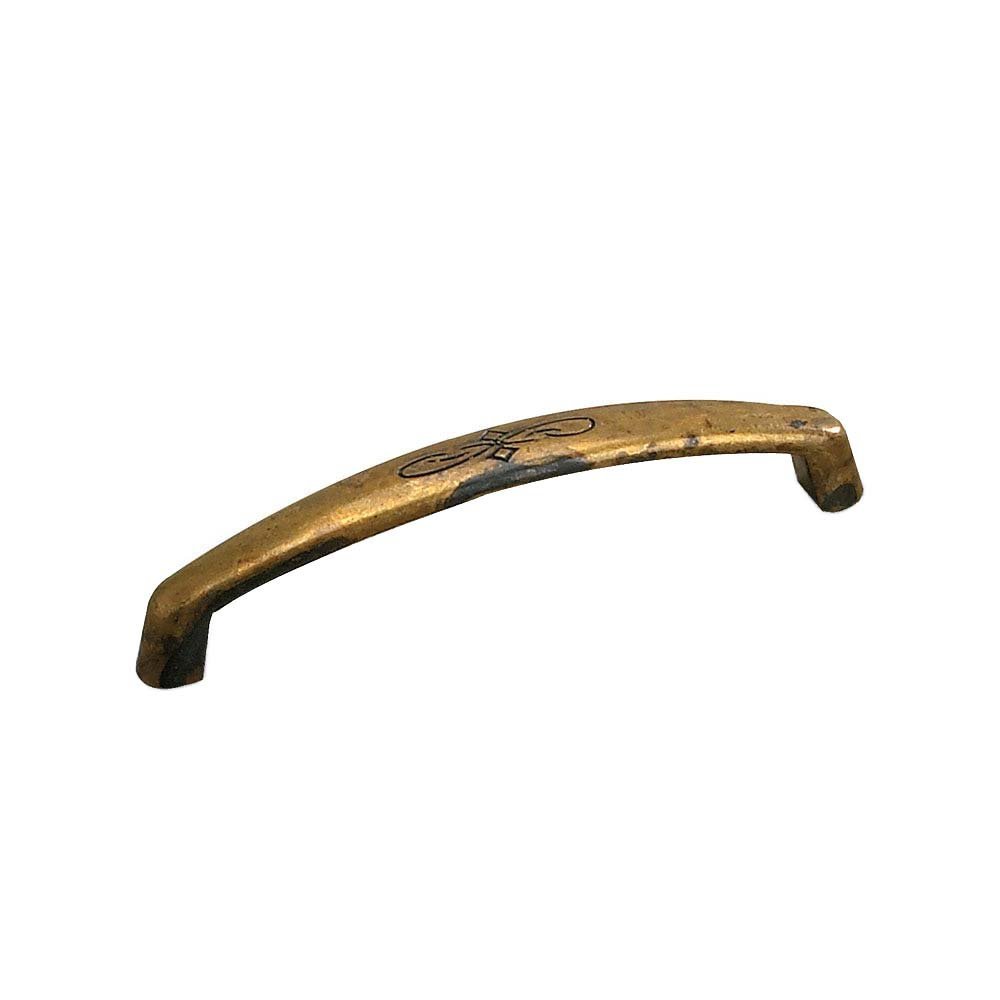 Solid Brass 3 3/4" Centers Embossed Handle in Oxidized Brass