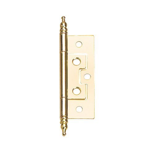 3 1/2" Long Non-Mortise Hinge with Minaret Finial in Brass