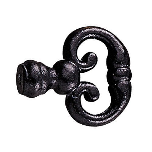 Forged Iron 1 3/8" Long Beaded Decorative Mock Key in Matte Black
