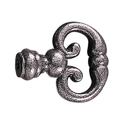 Forged Iron 1 3/8" Long Beaded Decorative Mock Key in Natural Iron