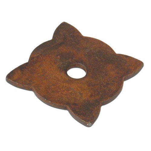 Forged Iron 25/32" Long Knob Backplate in Rust