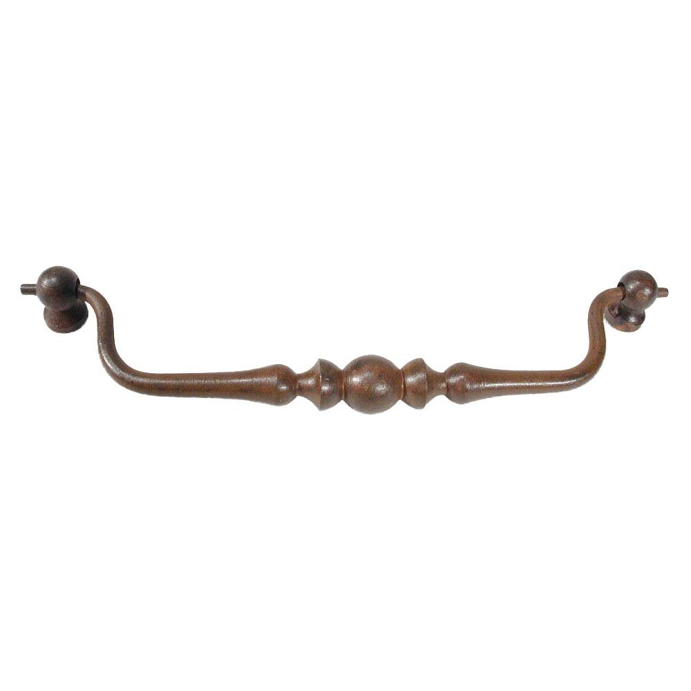 Forged Iron 7" Centers Ball-in-the-Center Drop Pull in Rust