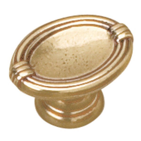 Solid Brass 1 5/32" Long Concave Oval Knob in Empire Brass