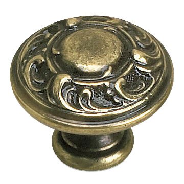 Solid Brass 1 3/8" Diameter Swirl Embossed Knob in Satin Bronze