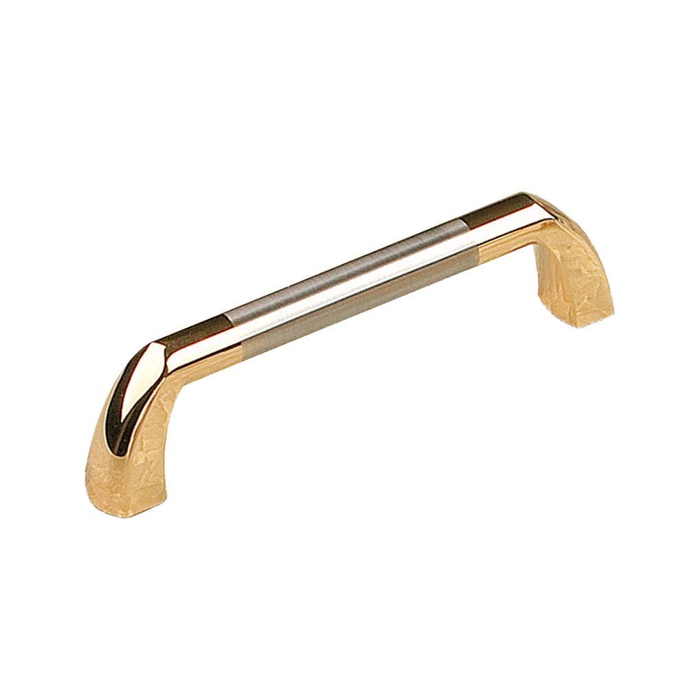 3 3/4" Centers Straight Pull with Curved Ends in Brass and Brushed Nickel