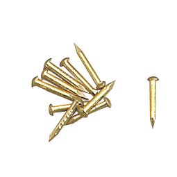 10 Pack of 1.5mm x 14mm Nails in Brass