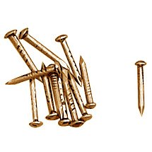 10 Pack of 1.5mm x 14mm Nails in Burnished Brass