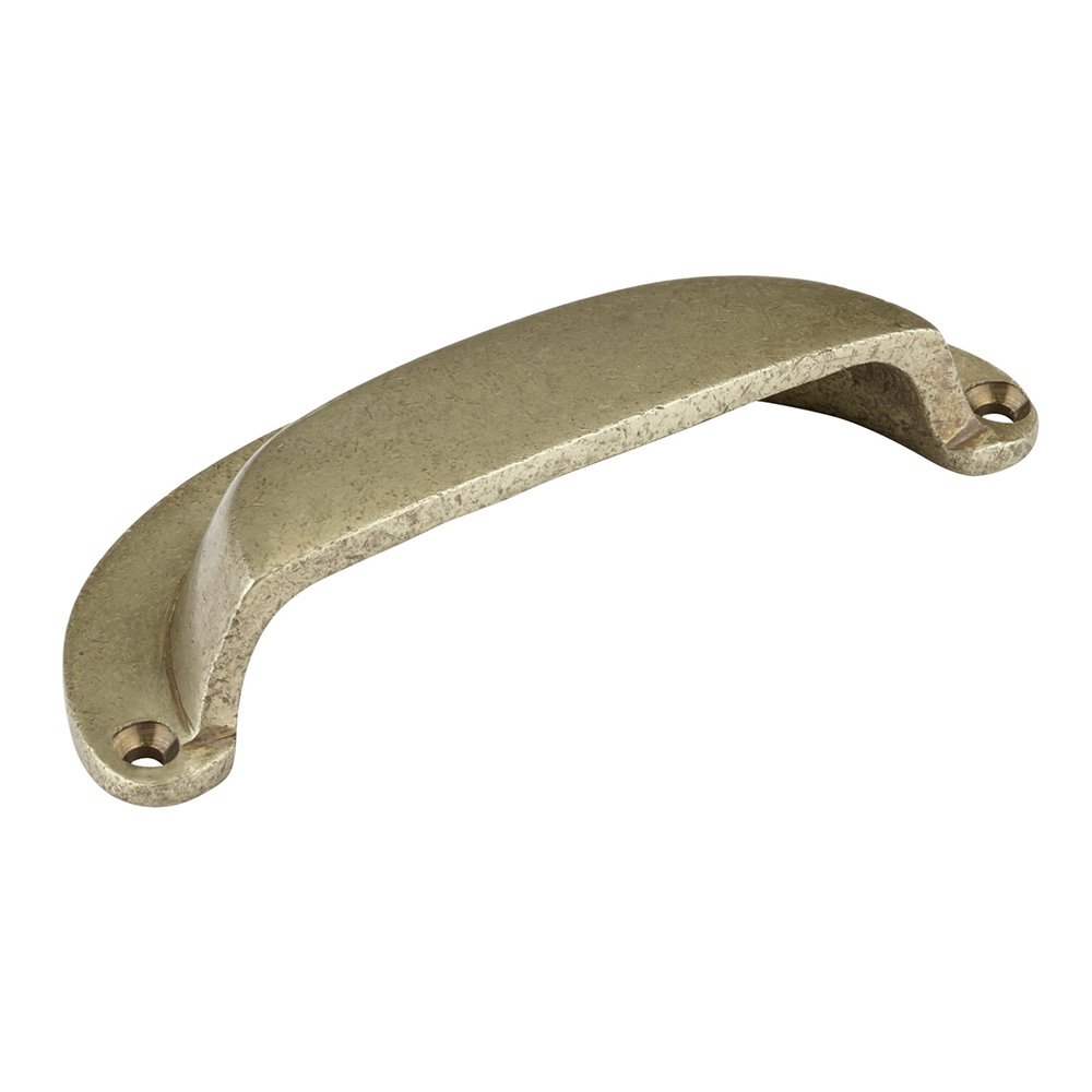 Solid Bronze 4" Centers Front Mounted Cup Pull in Pewter Bronze