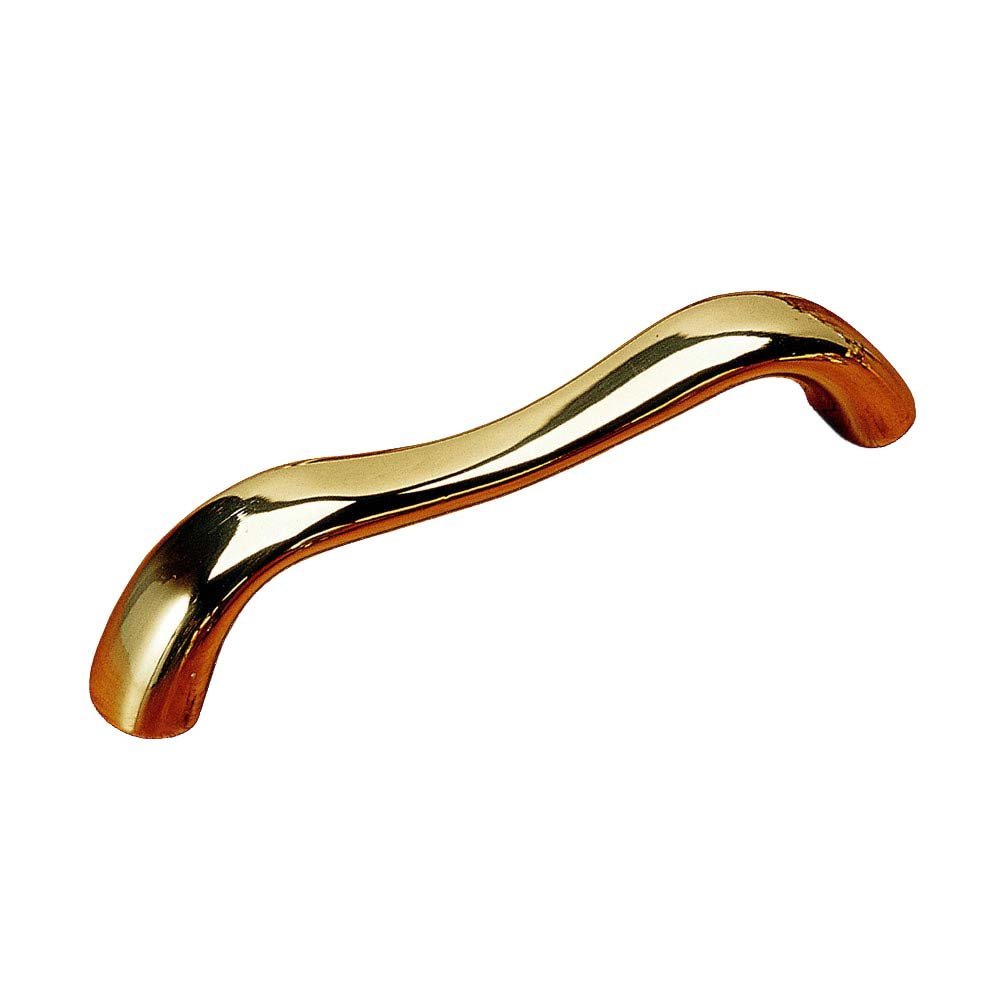 Solid Brass 3 3/4" Centers Wavy Handle in Brass