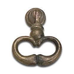 Solid Brass 1 3/8" Long Mirror Image Ring Pull in Oxidized Brass