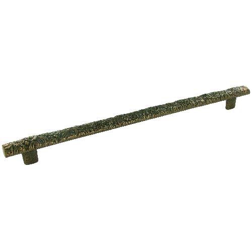 Cast Iron 12" Centers Floral Embossed Oversized Bar Pull in English Bronze