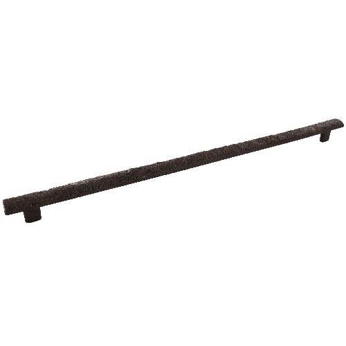 Cast Iron 18" Centers Floral Embossed Oversized Bar Pull in Rust
