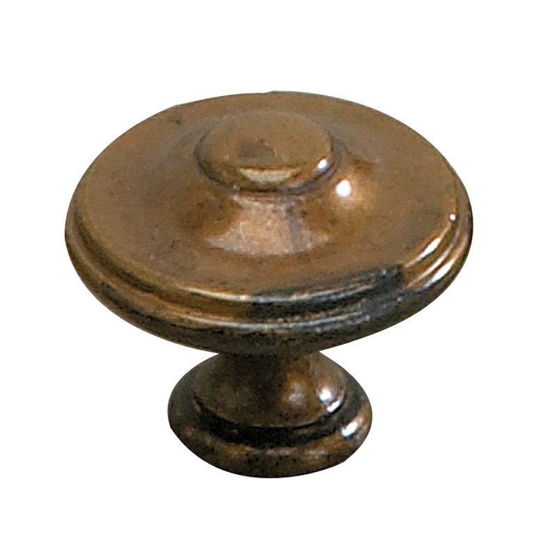 Solid Brass 1 3/8" Diameter Beaded Knob in Oxidized Brass