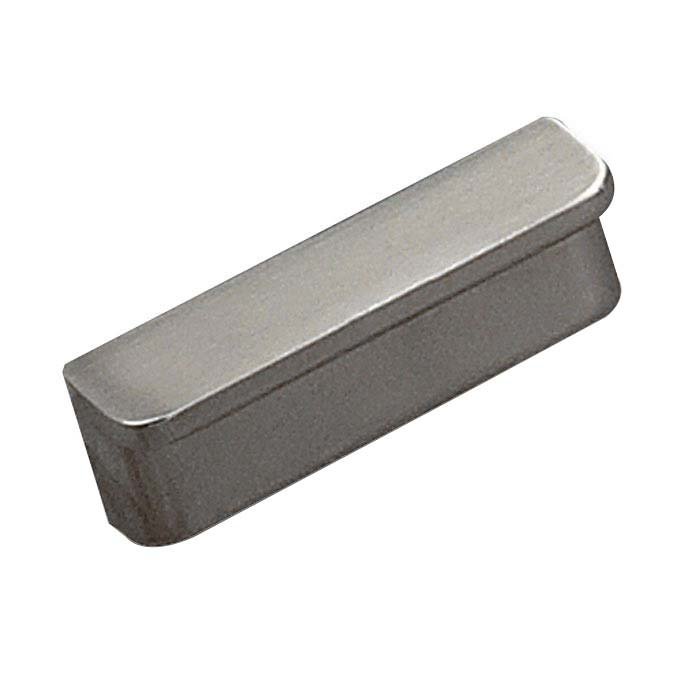 1 1/4" Centers Right-Angle Handle with Rounded Corners in Brushed Nickel