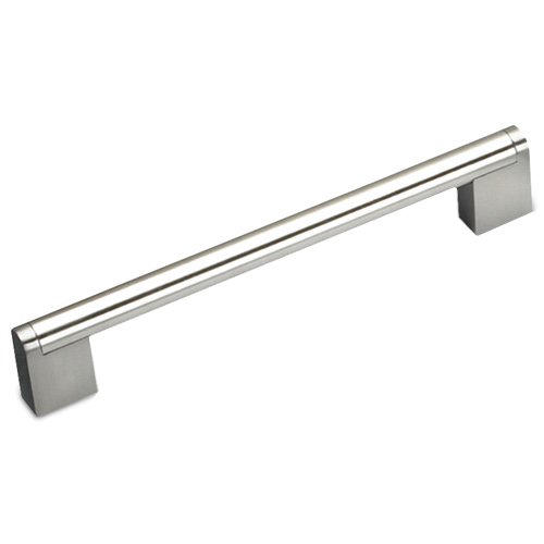 6 1/4" Centers Pull with Round Tubing in Brushed Nickel