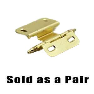 3 1/8" Long Full Wrap Hinge (Pair) with Minaret Finials in Brass