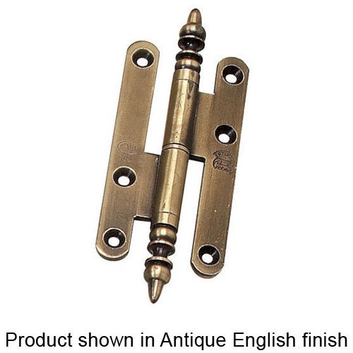 5 3/4" Lift-Off Left Handed Hinge with Minet Finial in Brass