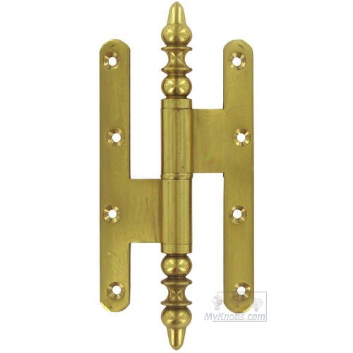 6 5/16" Lift-Off Left Handed Hinge with Minet Finial in Brass