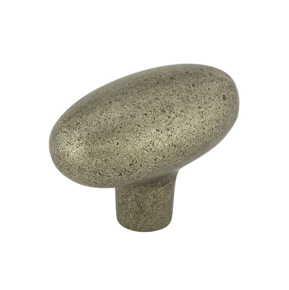 Solid Bronze 1 9/16" Small Oval Knob in Pewter Bronze