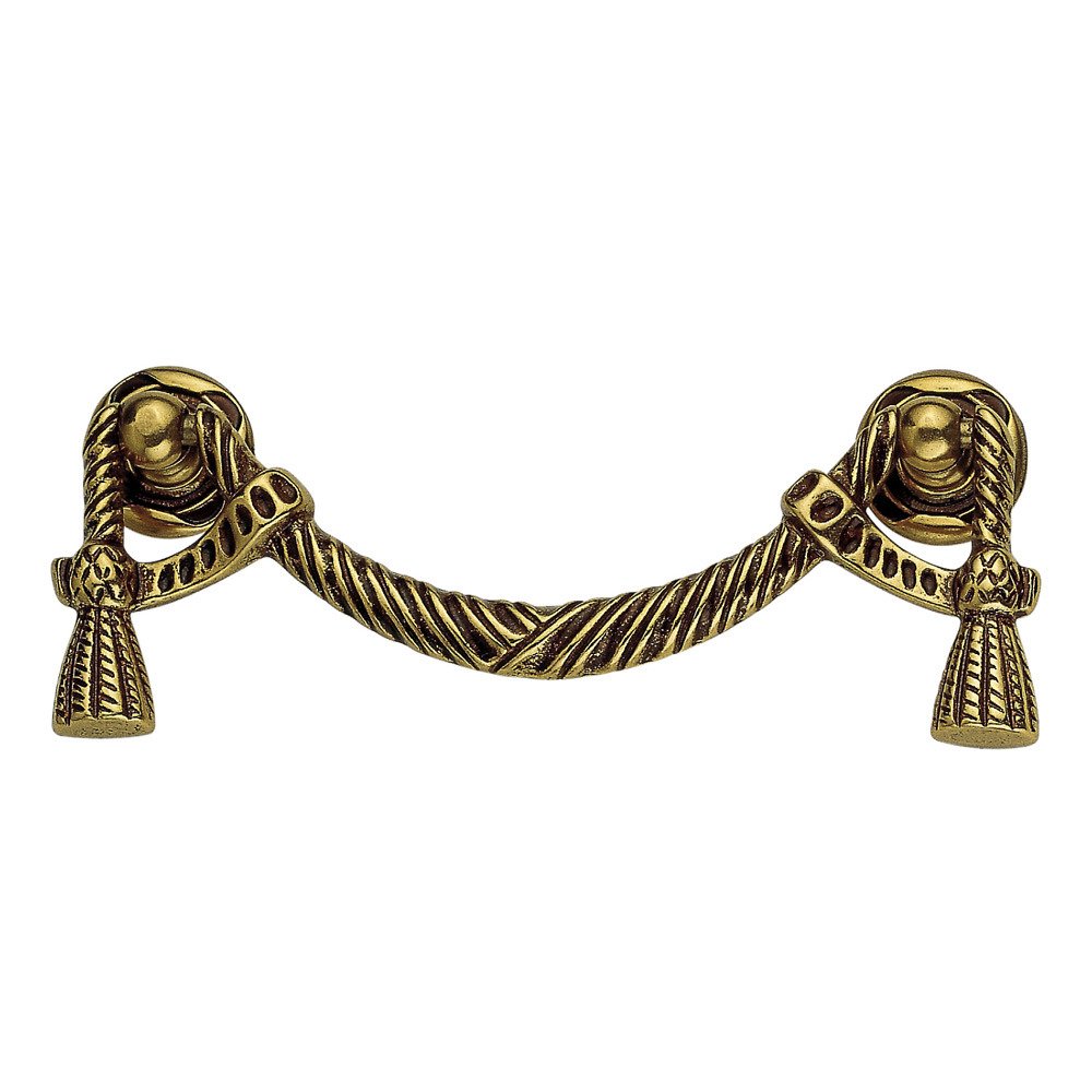 Solid Brass 2 1/2" Centers Bail Pull with Rope Detail in Empire Brass