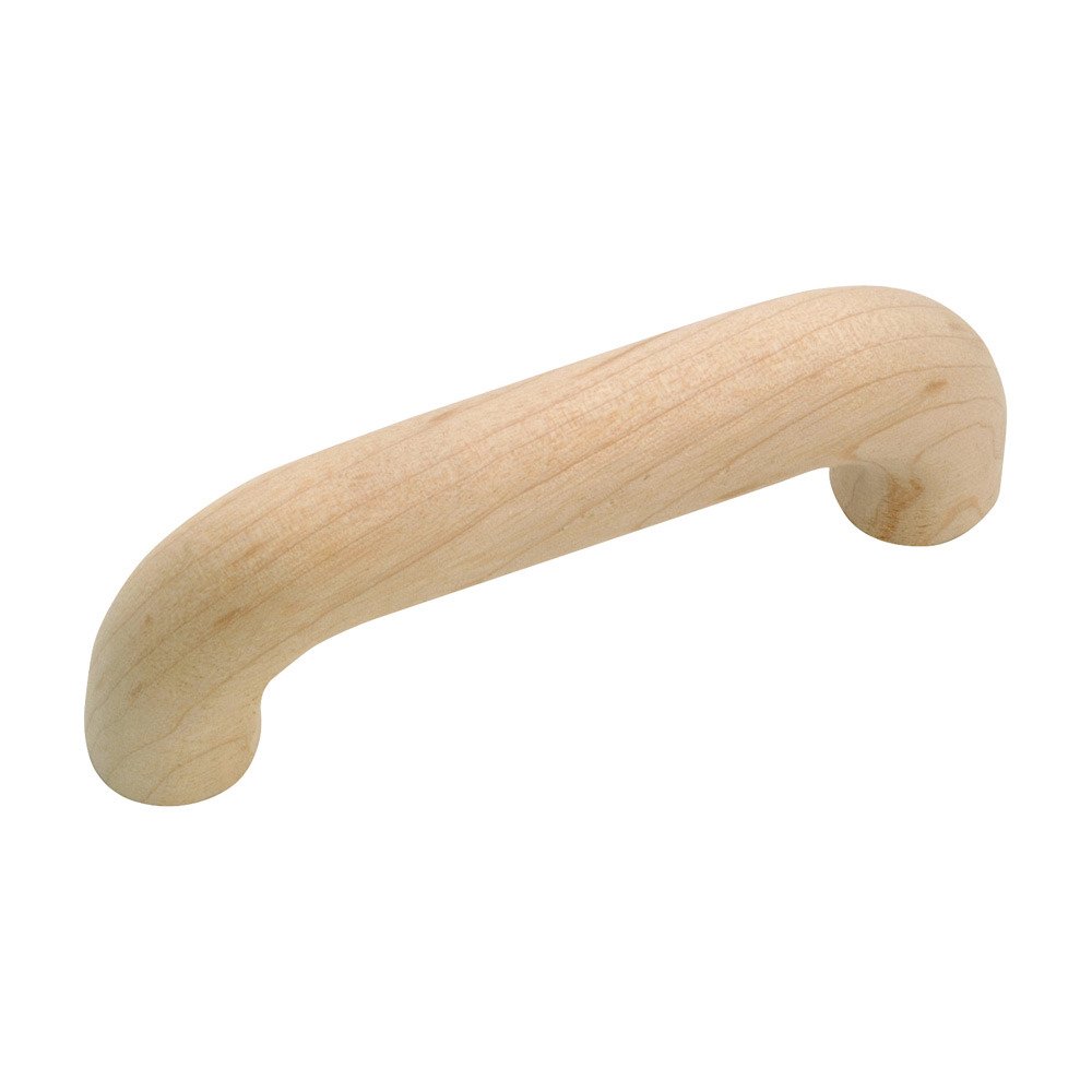 3" Centers Rounded Wood Handle in Unfinished Maple