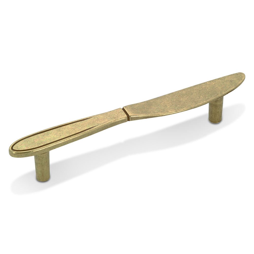 3 3/4" Centers Knife Bar Pull in Burnished Brass