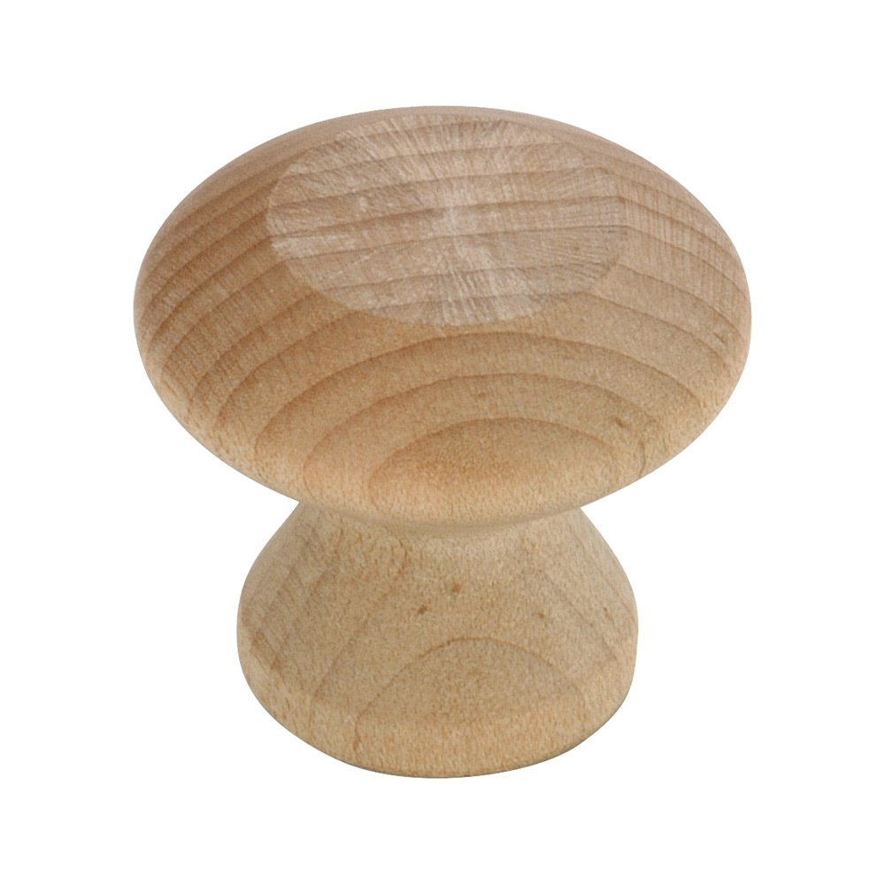 1 1/8" Diameter Wood Knob in Unfinished Maple